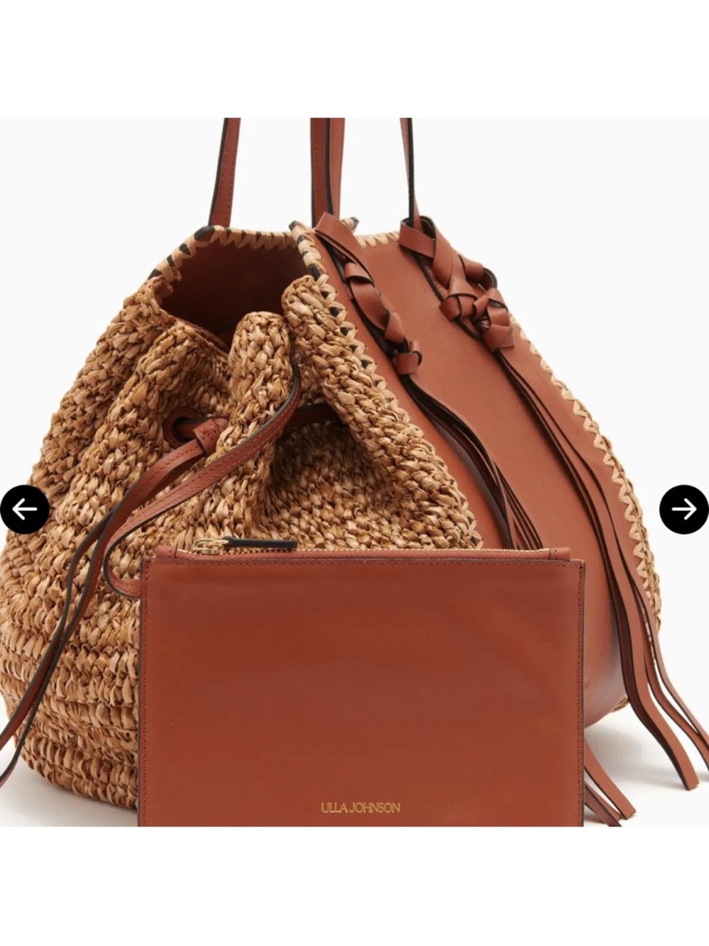 Ulla Johnson  Daphne tan leather and woven tote - Picture 2 of 8